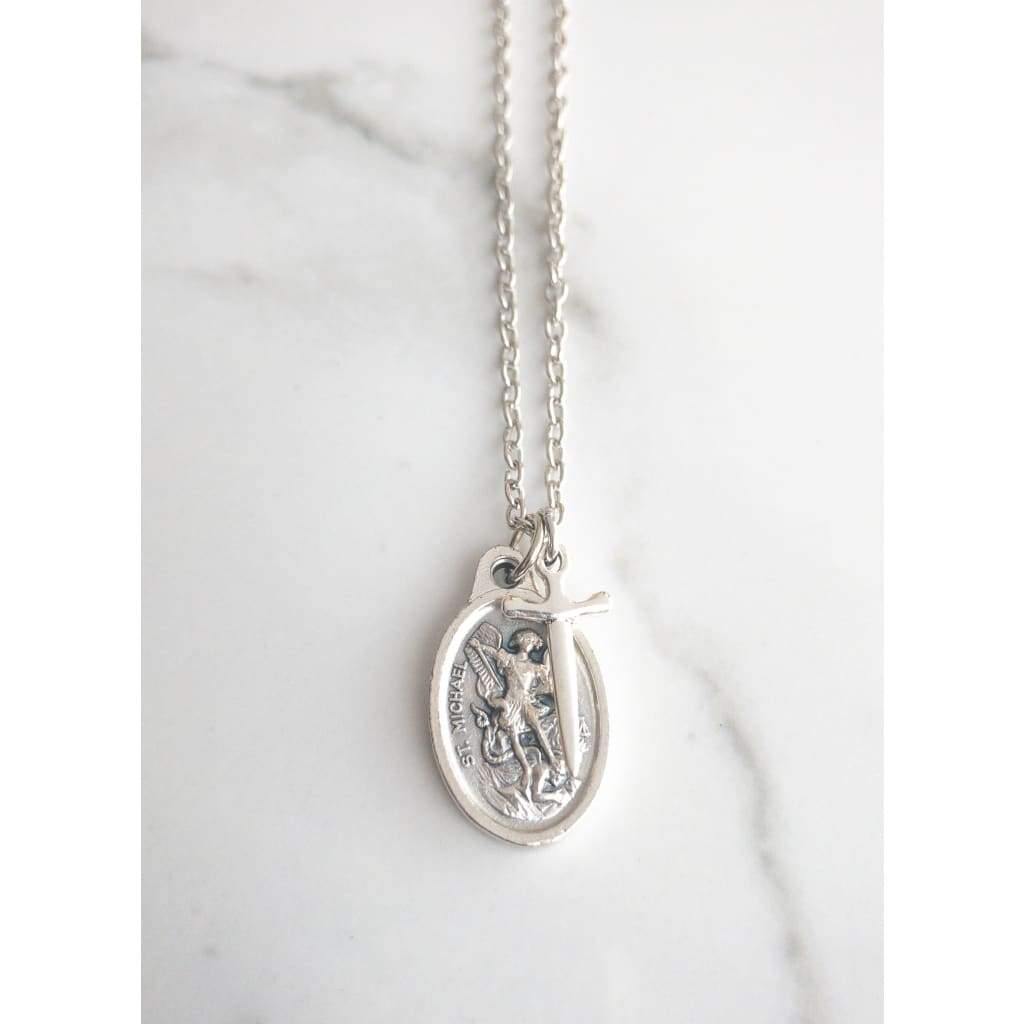 St Michael the Archangel and Guardian Angel Necklace