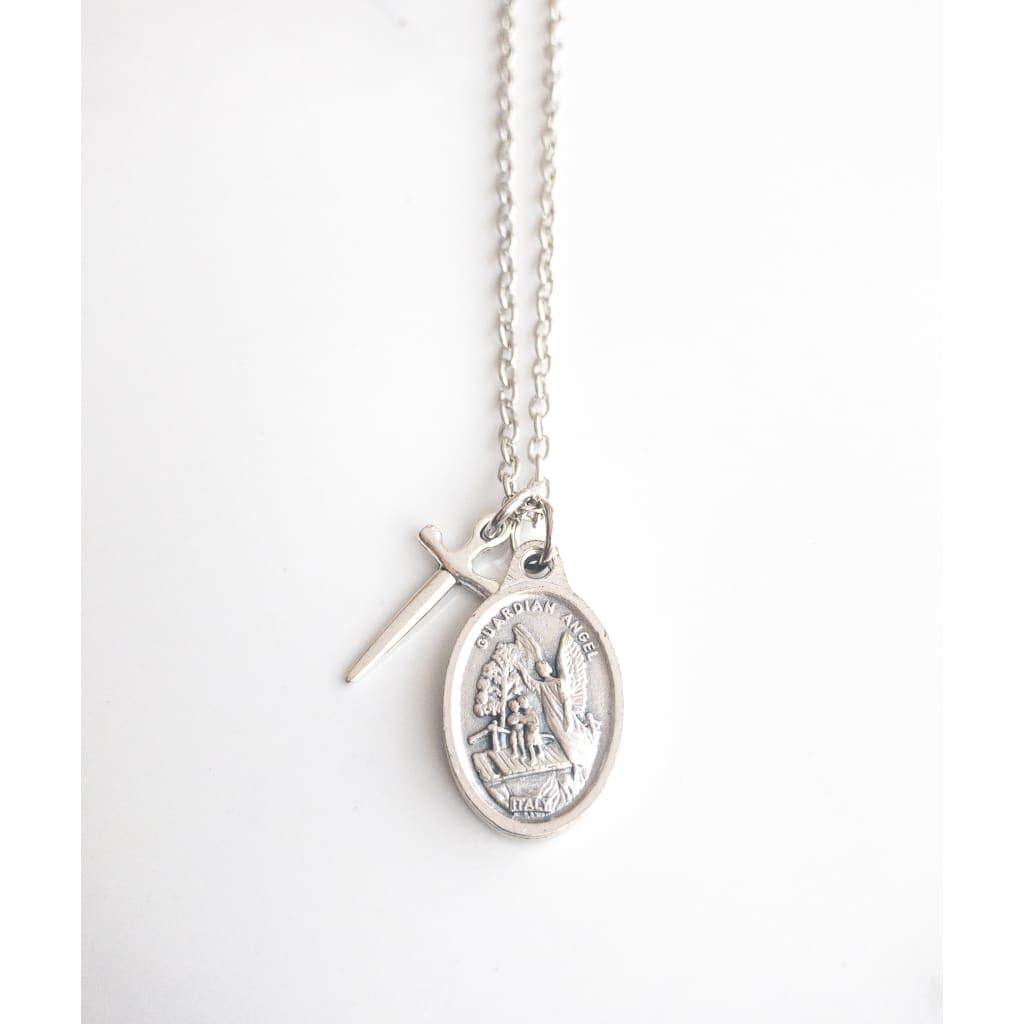 St Michael the Archangel and Guardian Angel Necklace