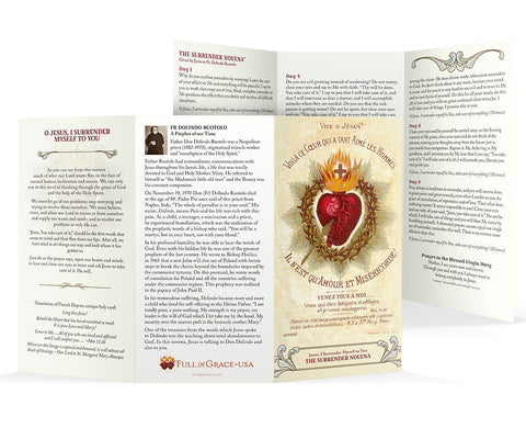 Large Font Surrender Novena Trifold Holy Cards (8" X 4.25" folded)