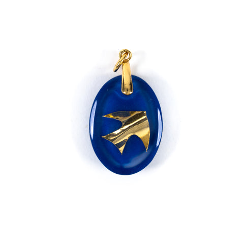Deep Blue Dove Medallion