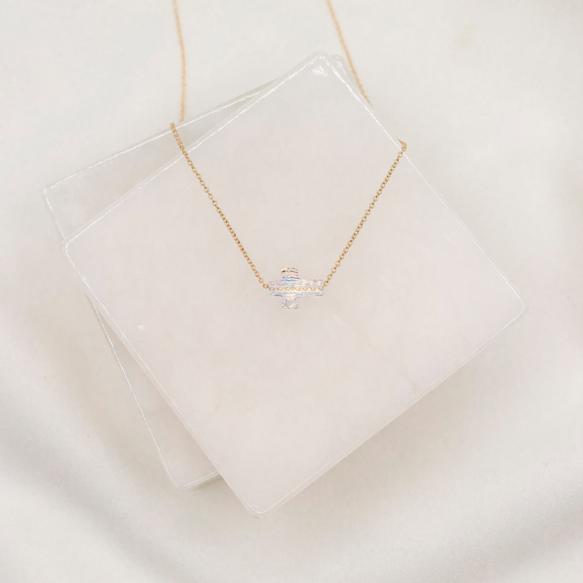 Heavenly Sky Crystal Cross Necklace