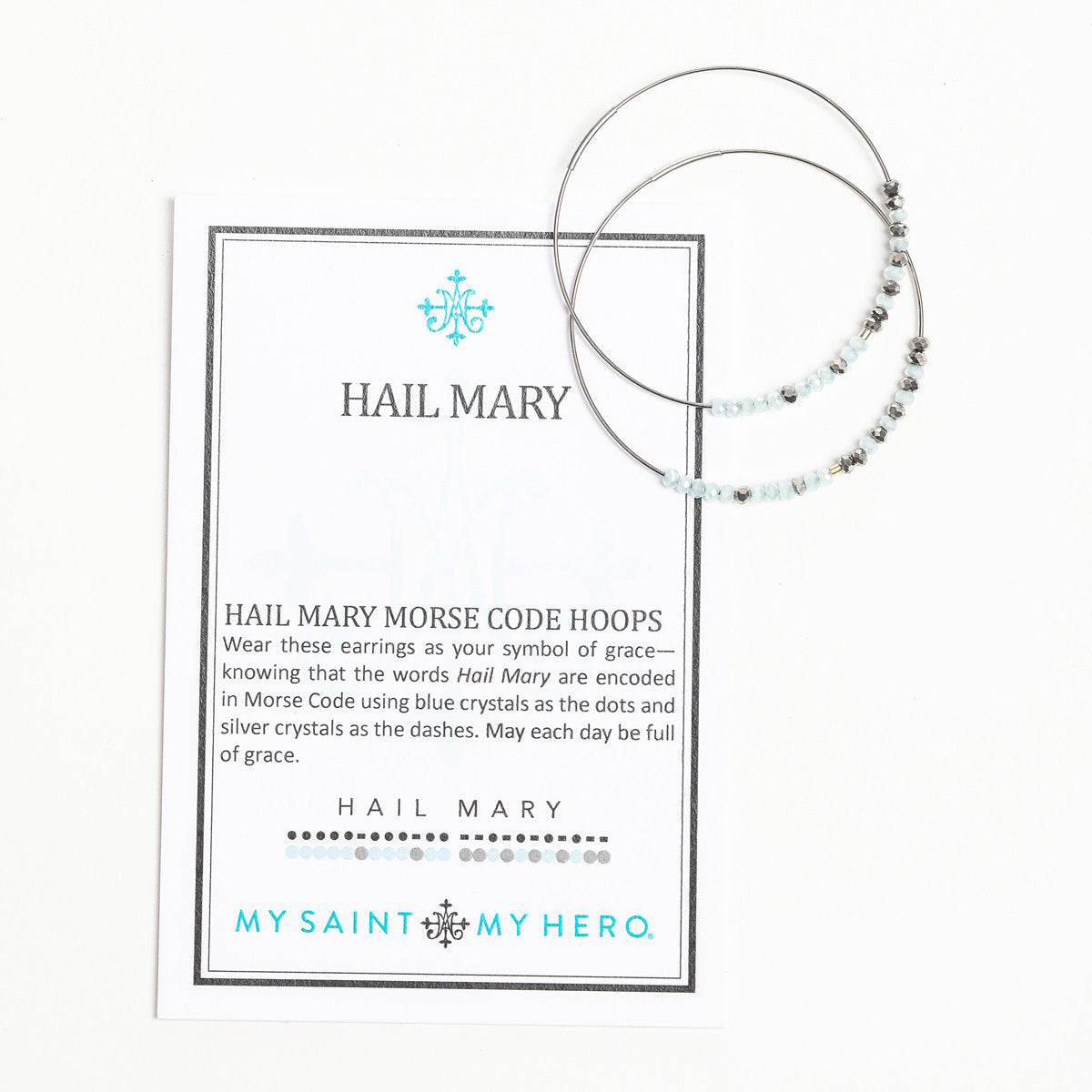 Hail Mary Morse Code Hoop Earrings