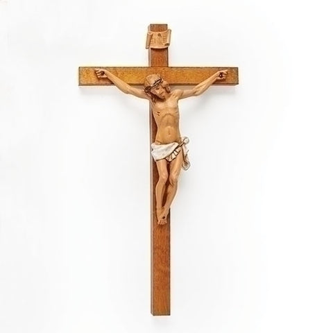 15"H Crucifix Wood Cross