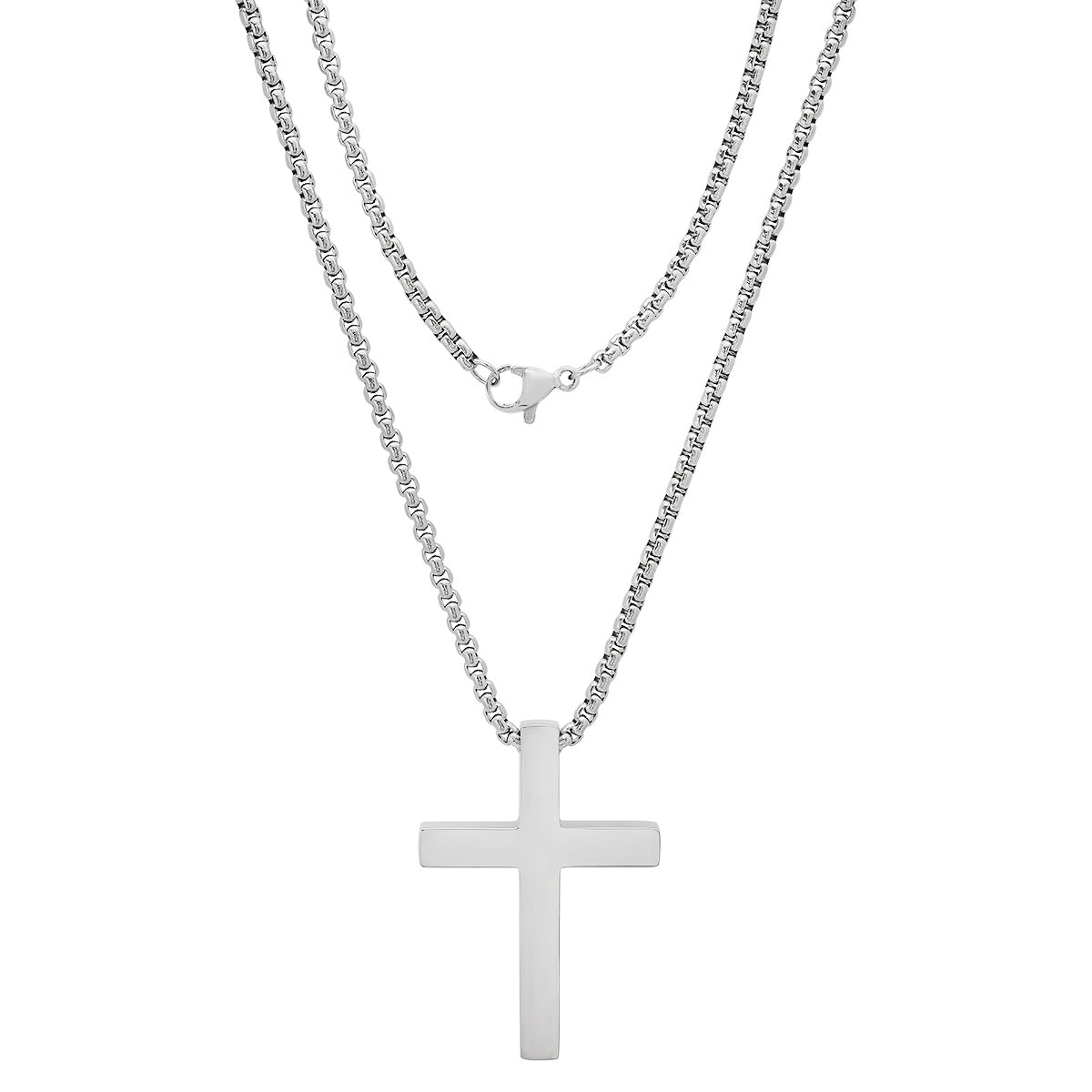 Stainless Steel Square Cross Pendant