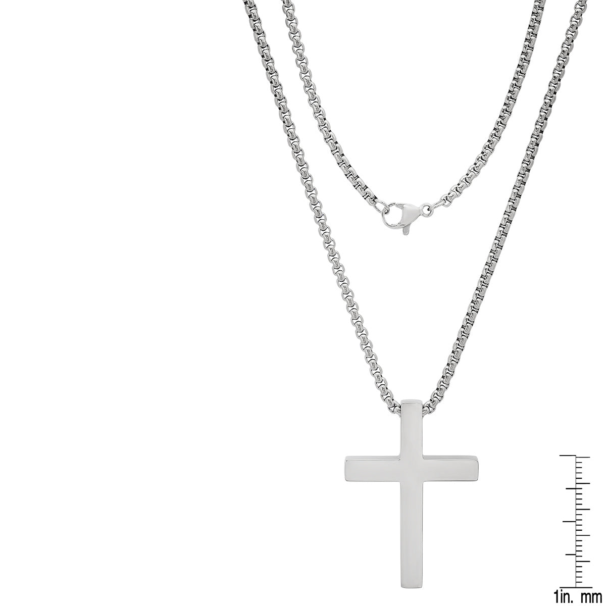 Stainless Steel Square Cross Pendant