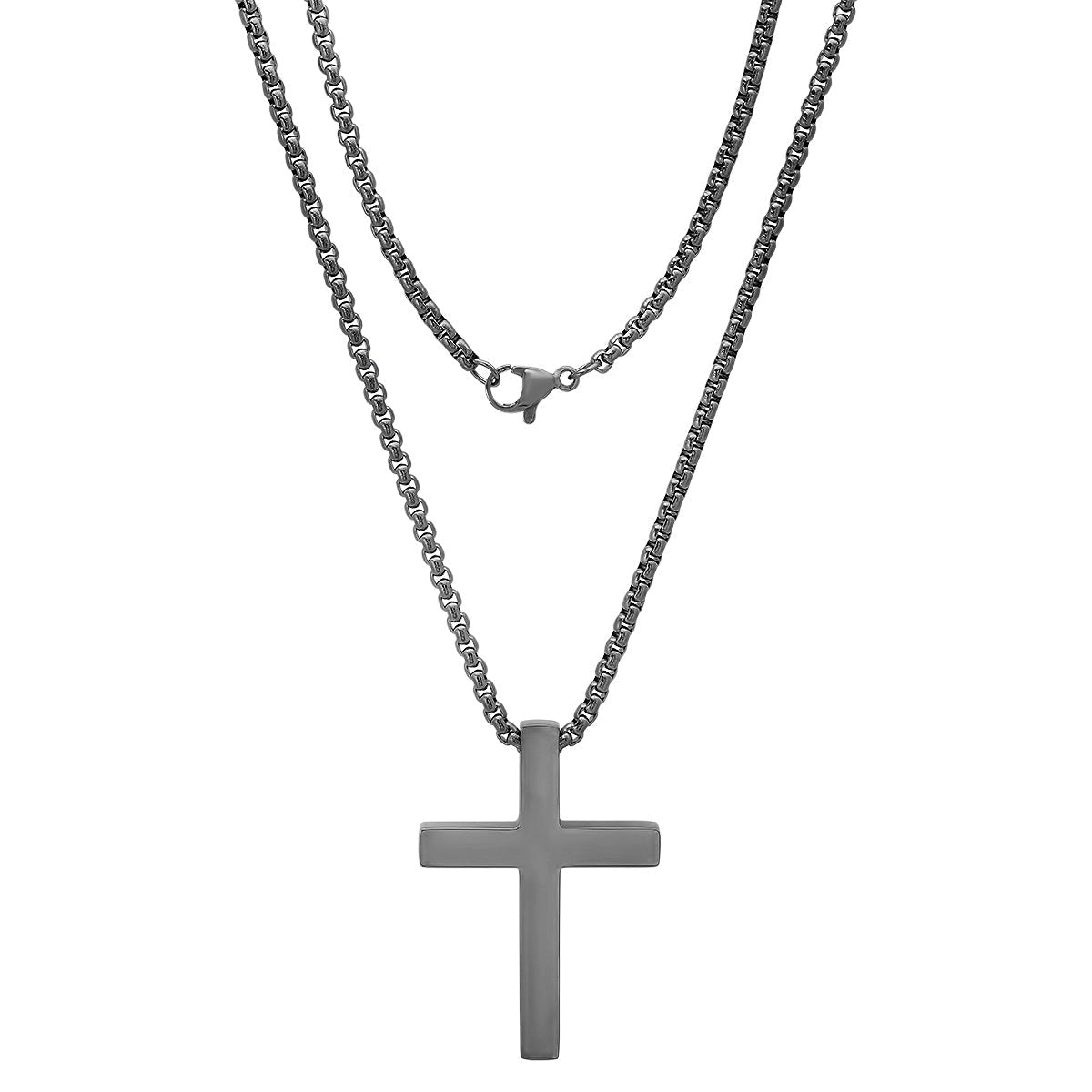 Stainless Steel Square Cross Pendant