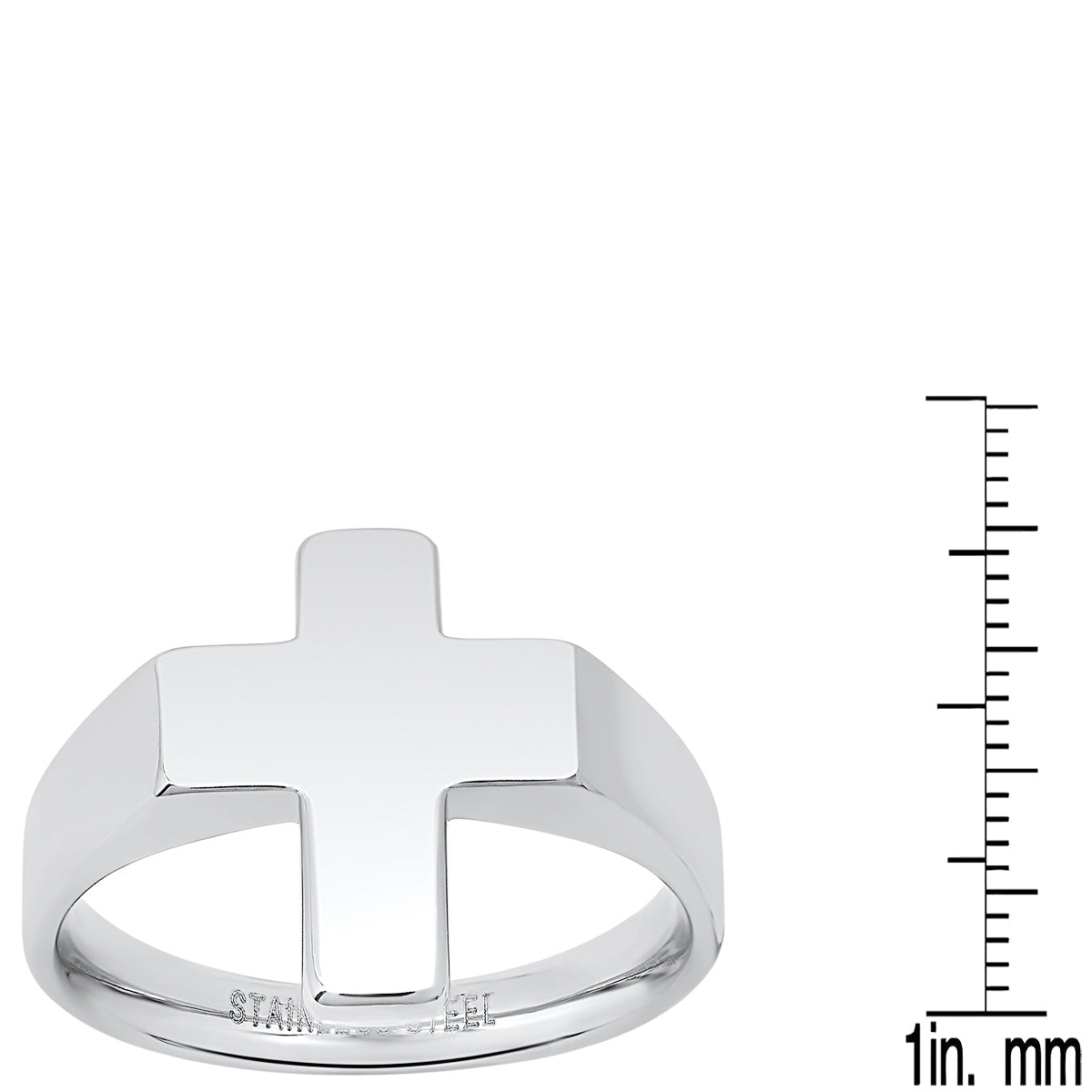 Stainless Steel Cross Ring