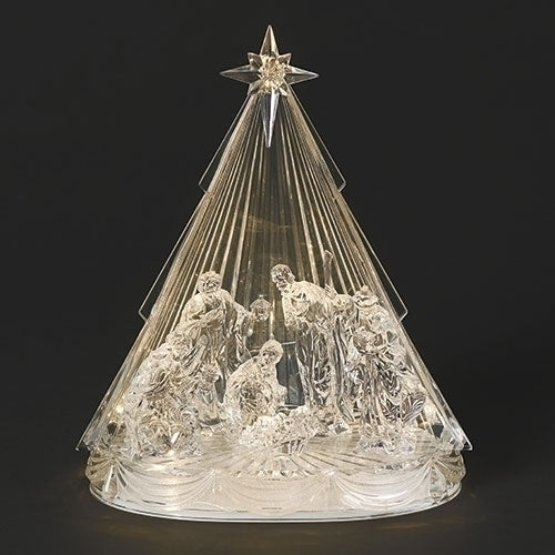 11.25"H LED MUSICAL NATIVITY UNDER STAR