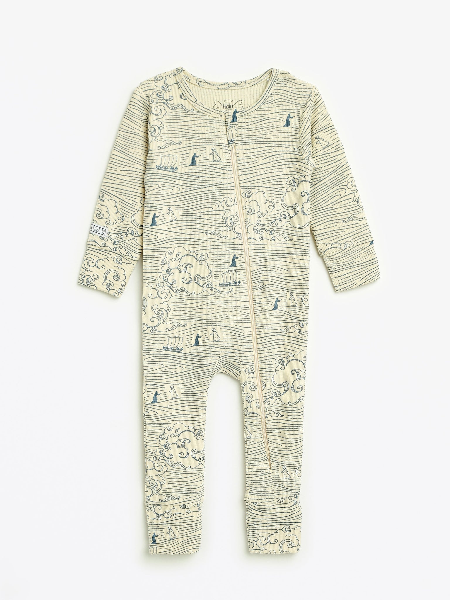 Walking on Water PJ Footless Onesie Ribbed Cotton-Bamboo Blend