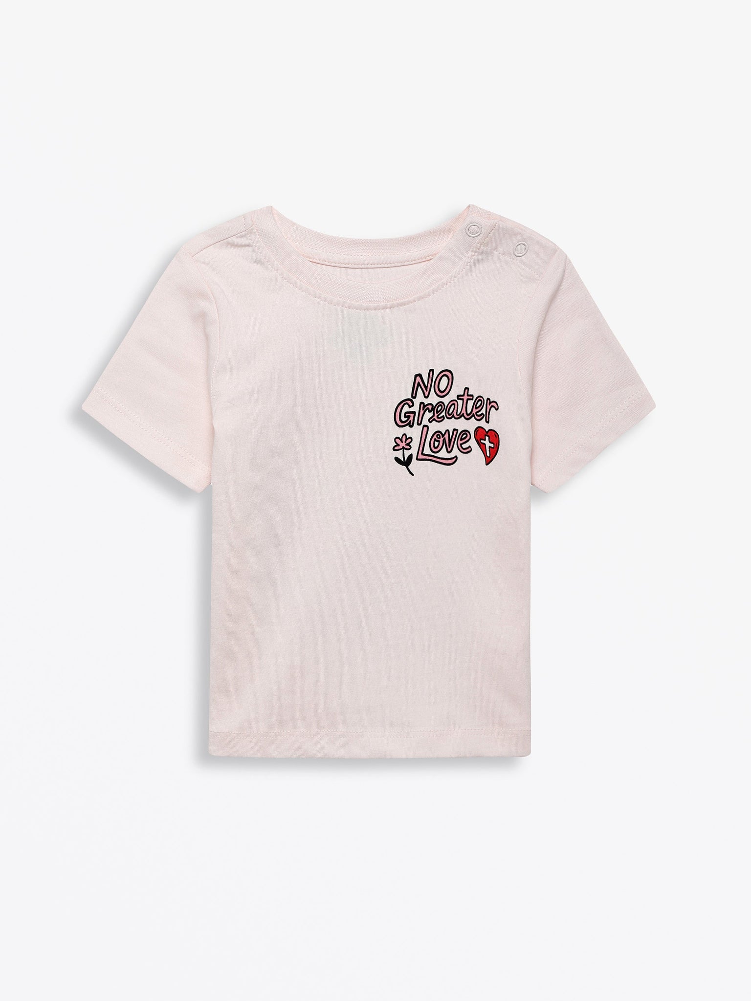 No Greater Love Pink Short Sleeve T-Shirt Cotton