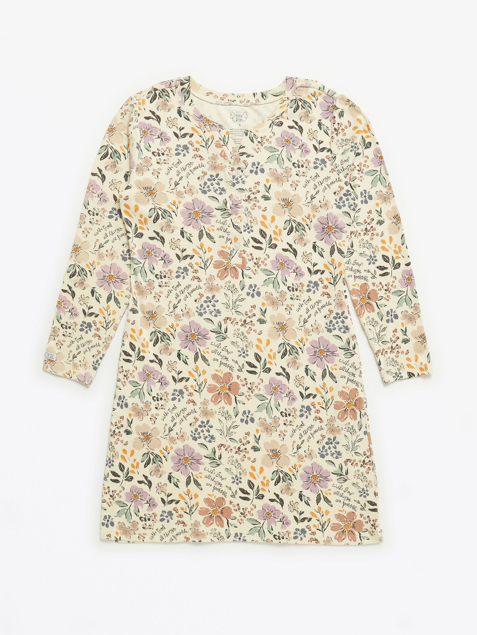 All Things Are Possible Womens Nightgown PJ Ribbed Cotton-Bamboo Blend