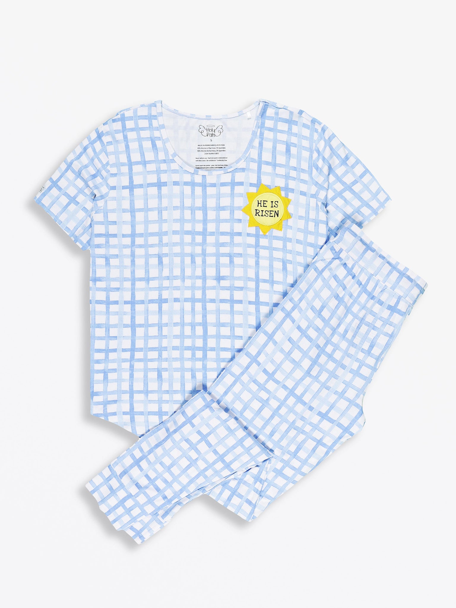 The Risen Son Womens PJ Short Sleeve Jogger Set Bamboo