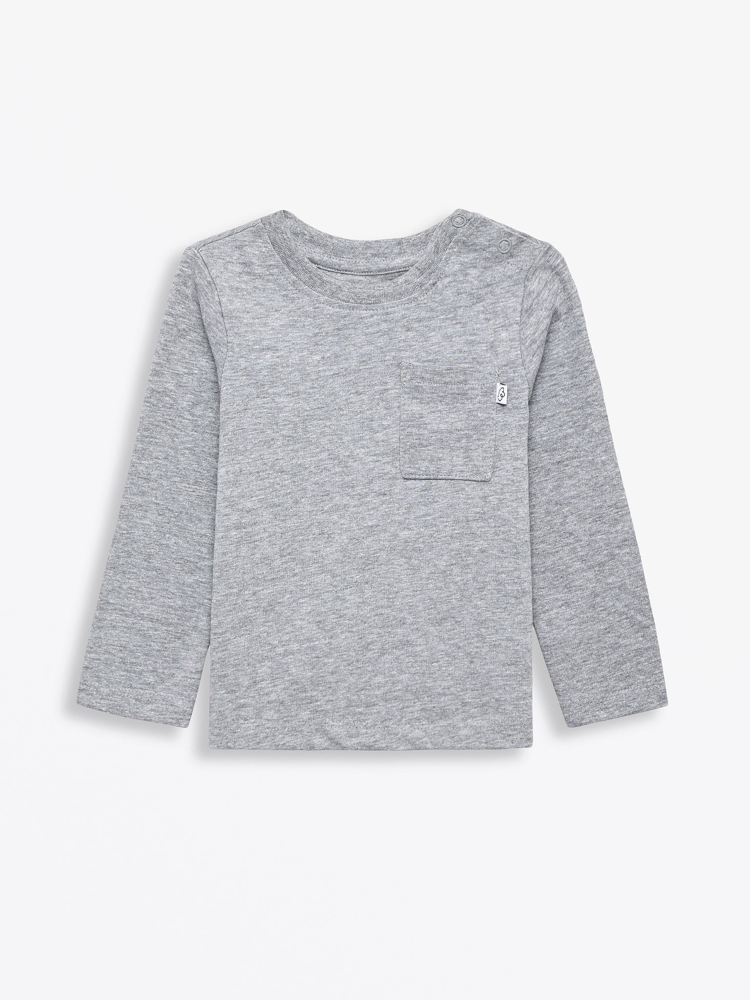 Heather Gray Prayer Pocket Long Sleeve T-Shirt Cotton