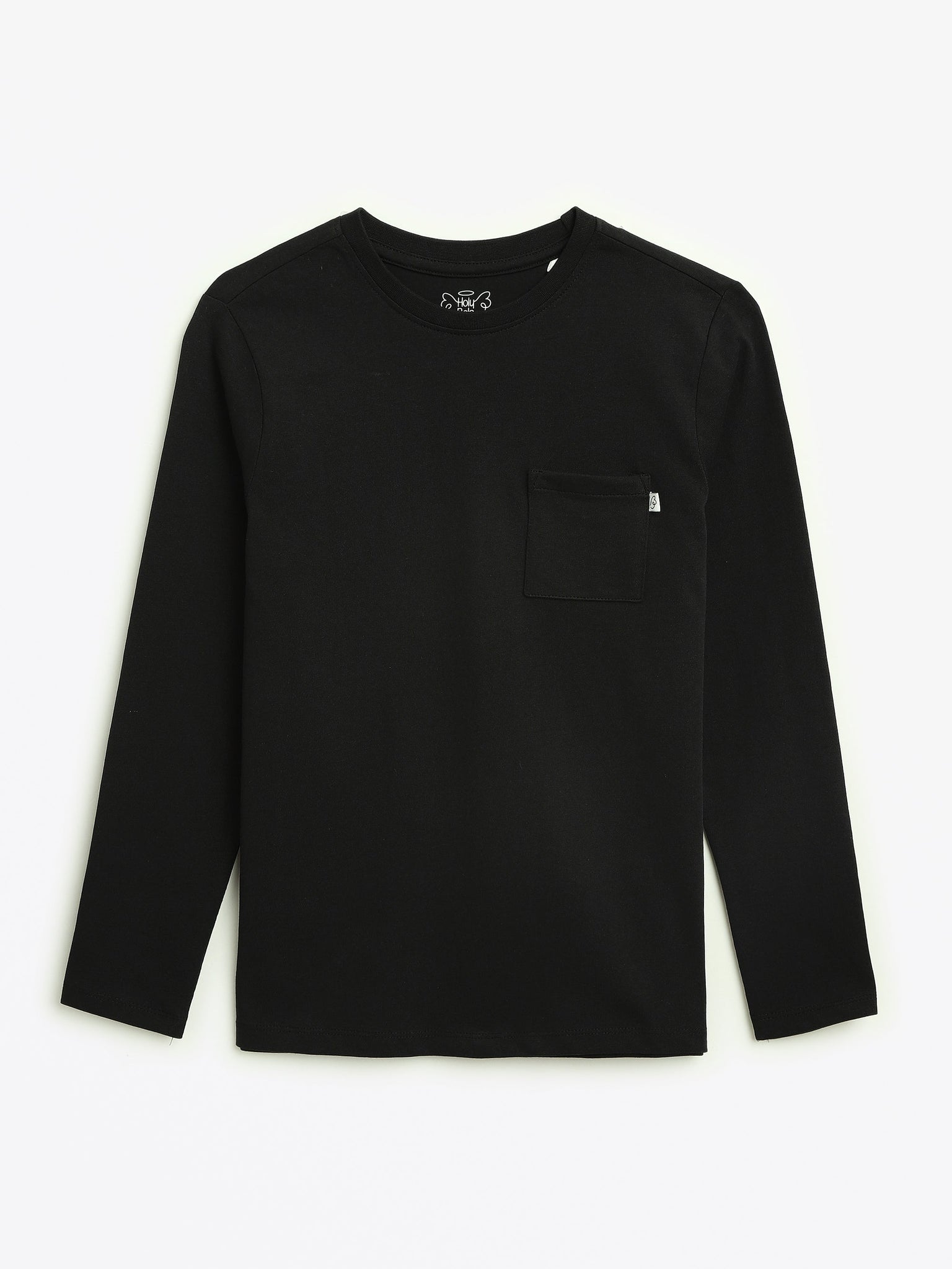 Black Prayer Pocket Long Sleeve Shirt Cotton