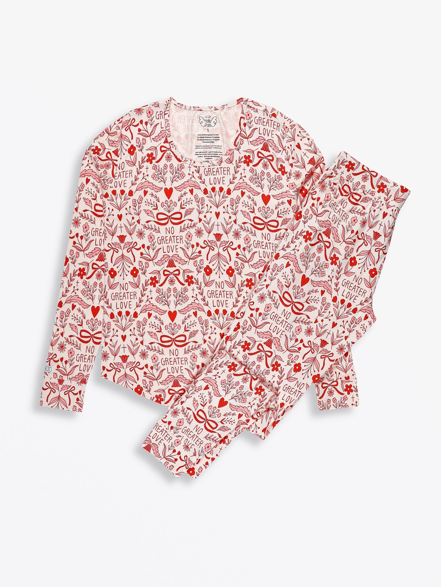 No Greater Love Pink Women's PJ Jogger Set Bamboo