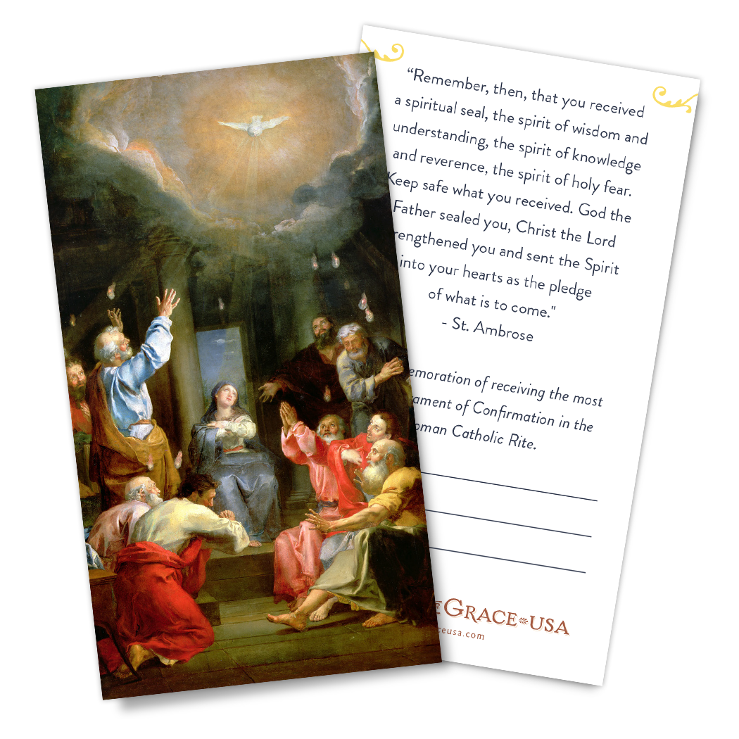 Confirmation / St. Ambrose Customizable-Back Holy Card