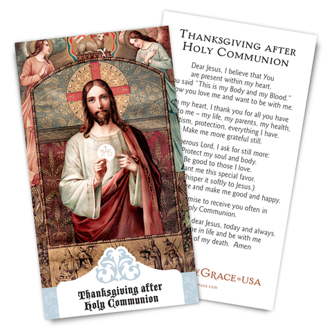 Thanksgiving After Holy Communion Holy Card