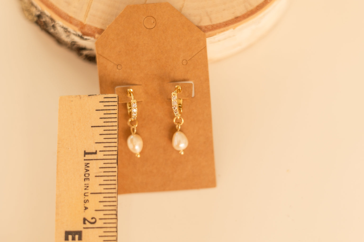 Pearl of Great Value Huggie Hoops - Gold