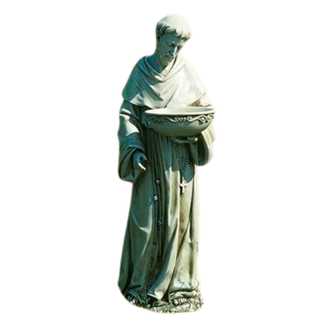 20"H Solar St Francis Birdbath Garden Statue