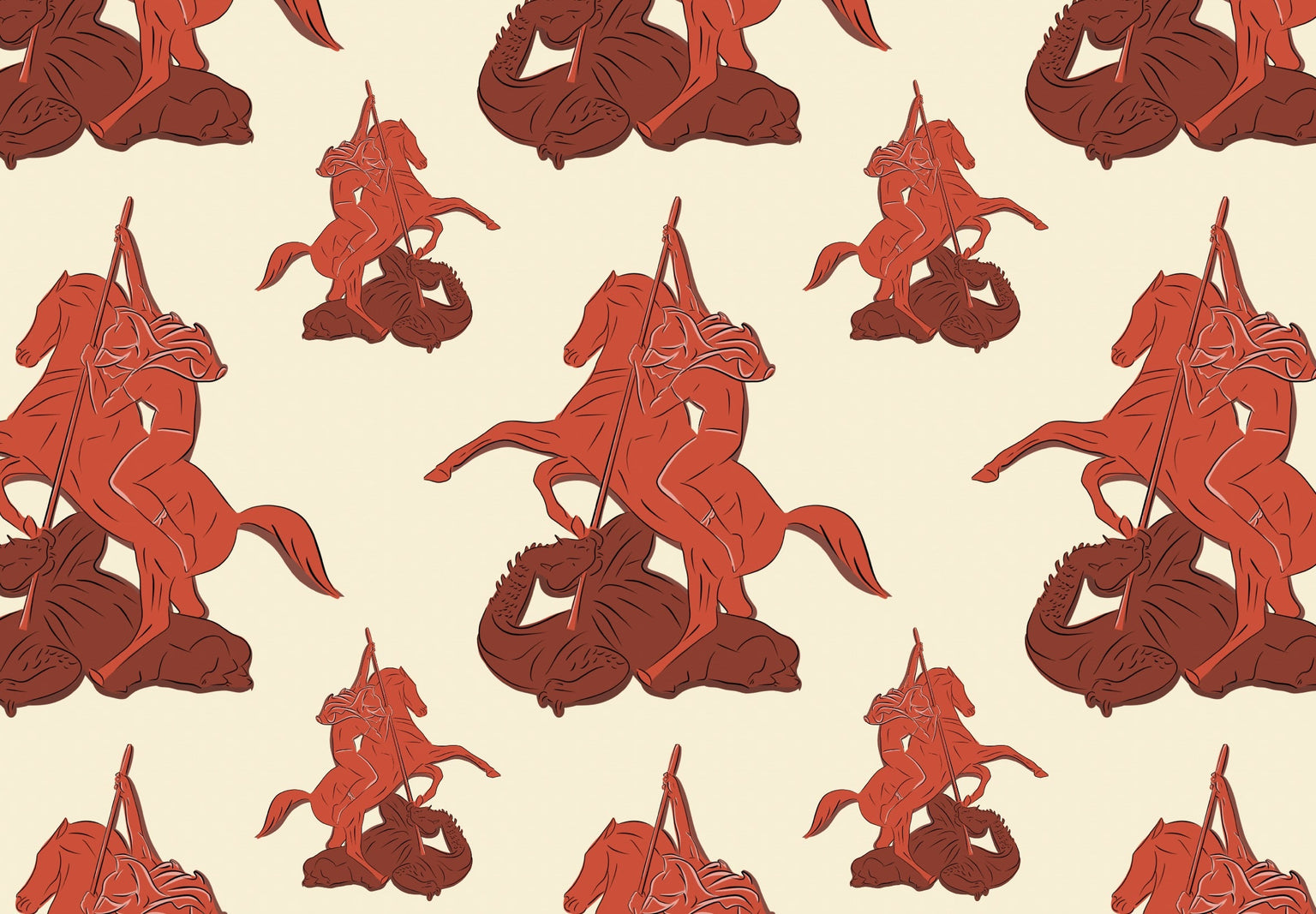 5 Saint George Wrapping Paper Sheets