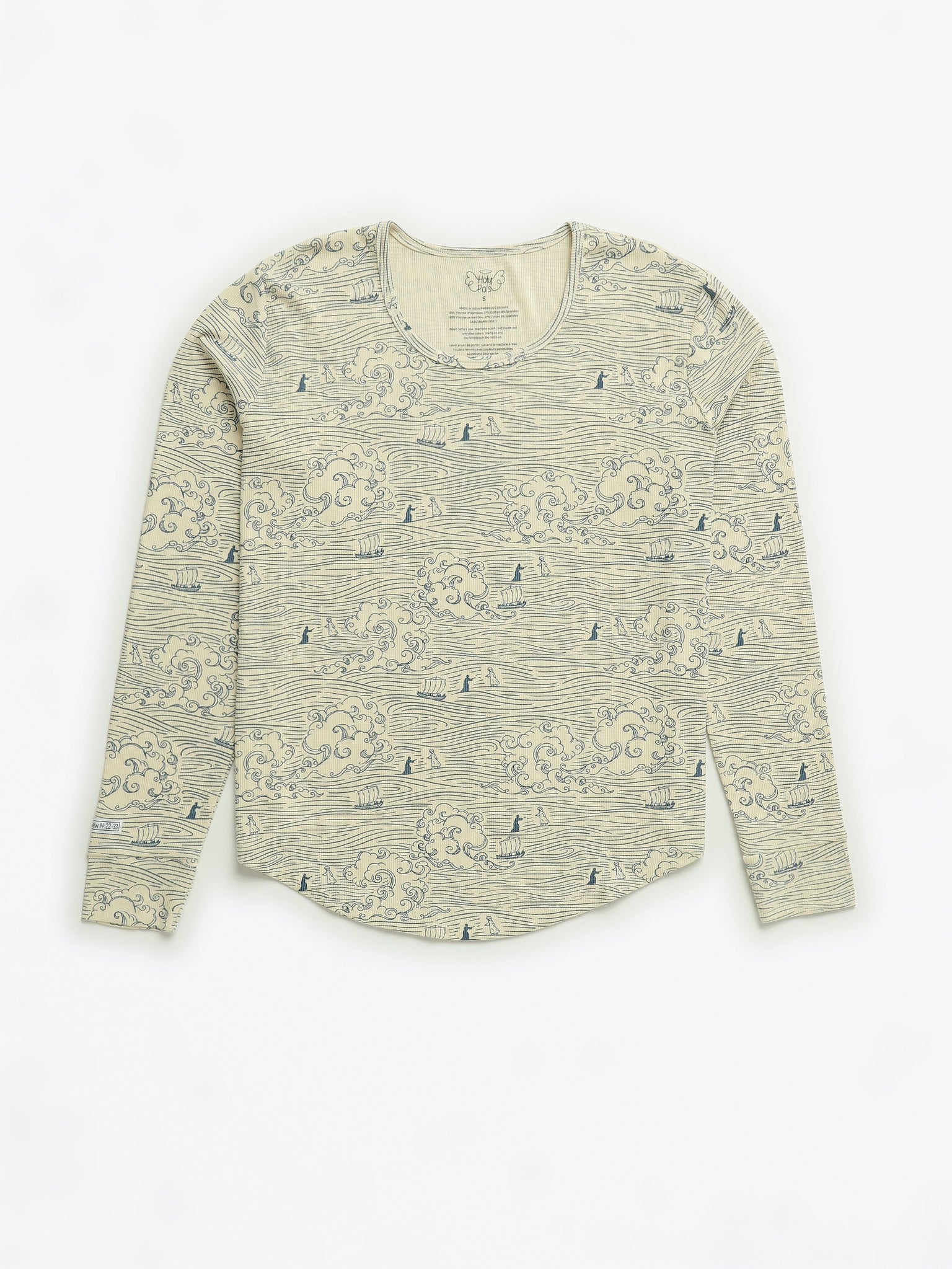 Walking on Water Womens PJ Jogger Set Ribbed Cotton-Bamboo Blend