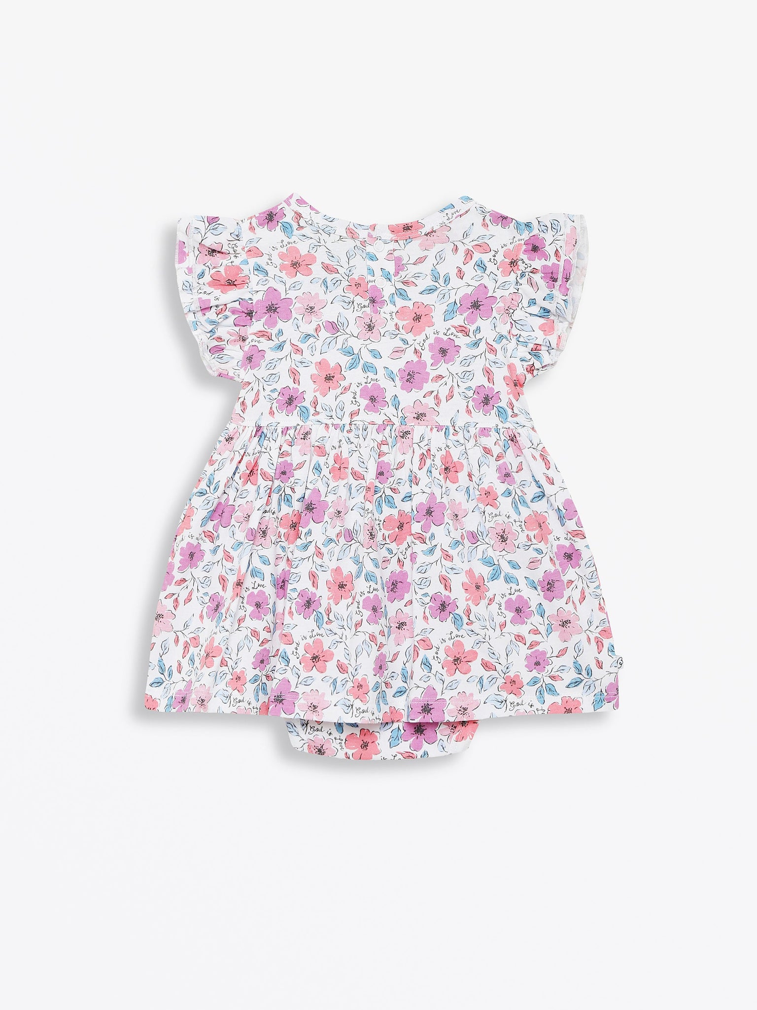 God is Love Short Sleeve Twirl Dress Bodysuit Cotton