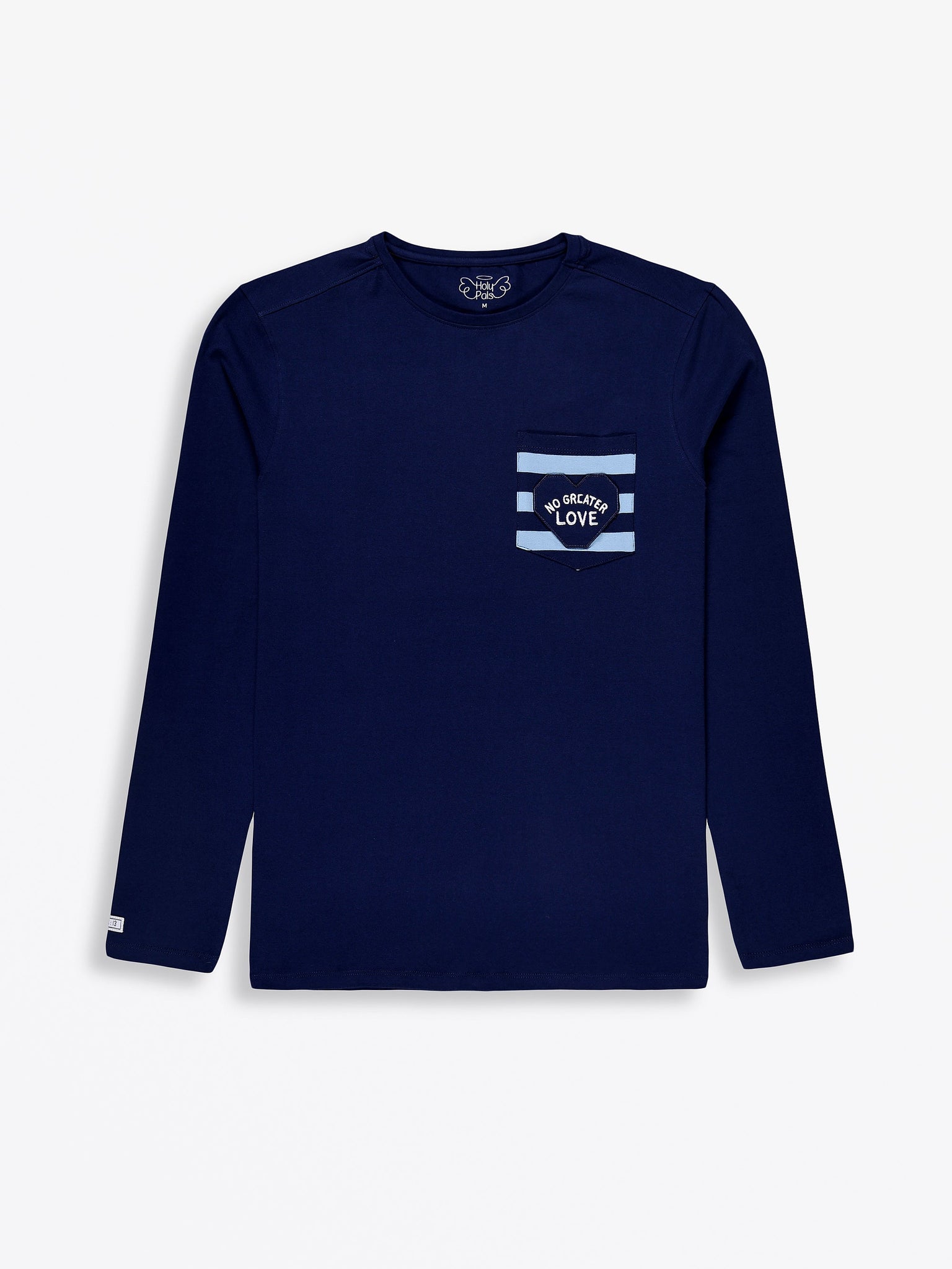 No Greater Love Blue Mens PJ Set Cotton