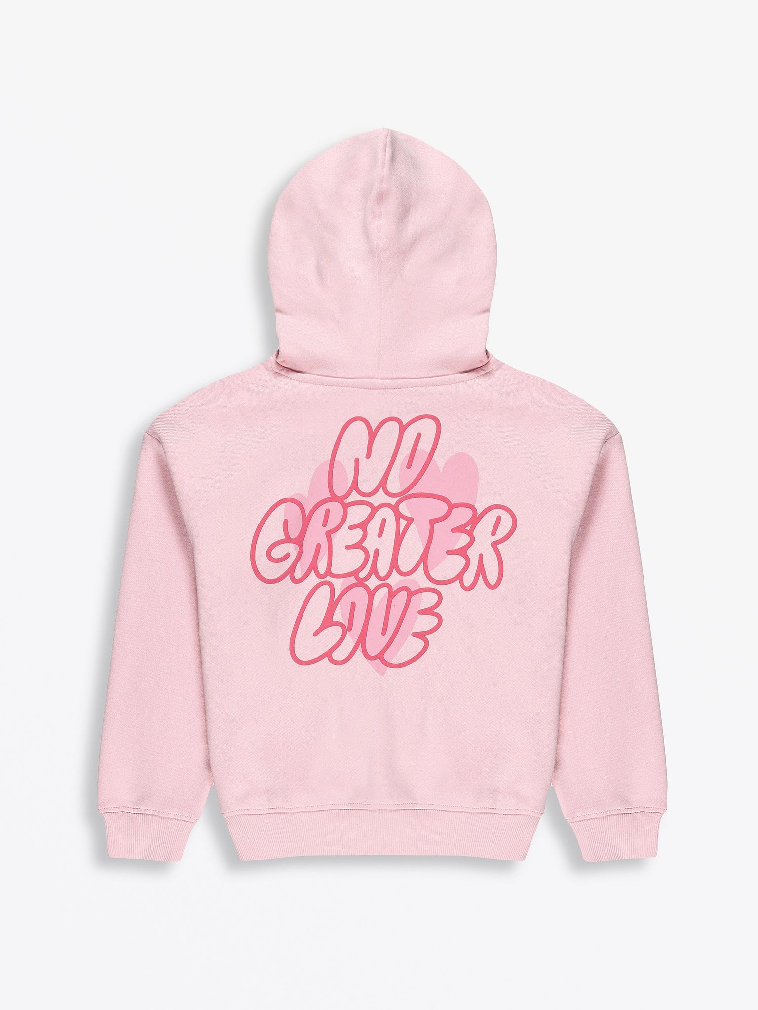 No Greater Love Pink Cotton Fleece Hoodie
