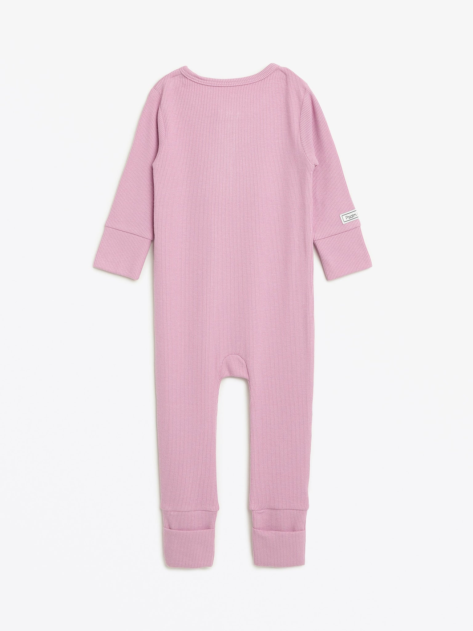Solid Mauve PJ Footless Onesie Ribbed Cotton-Bamboo Blend