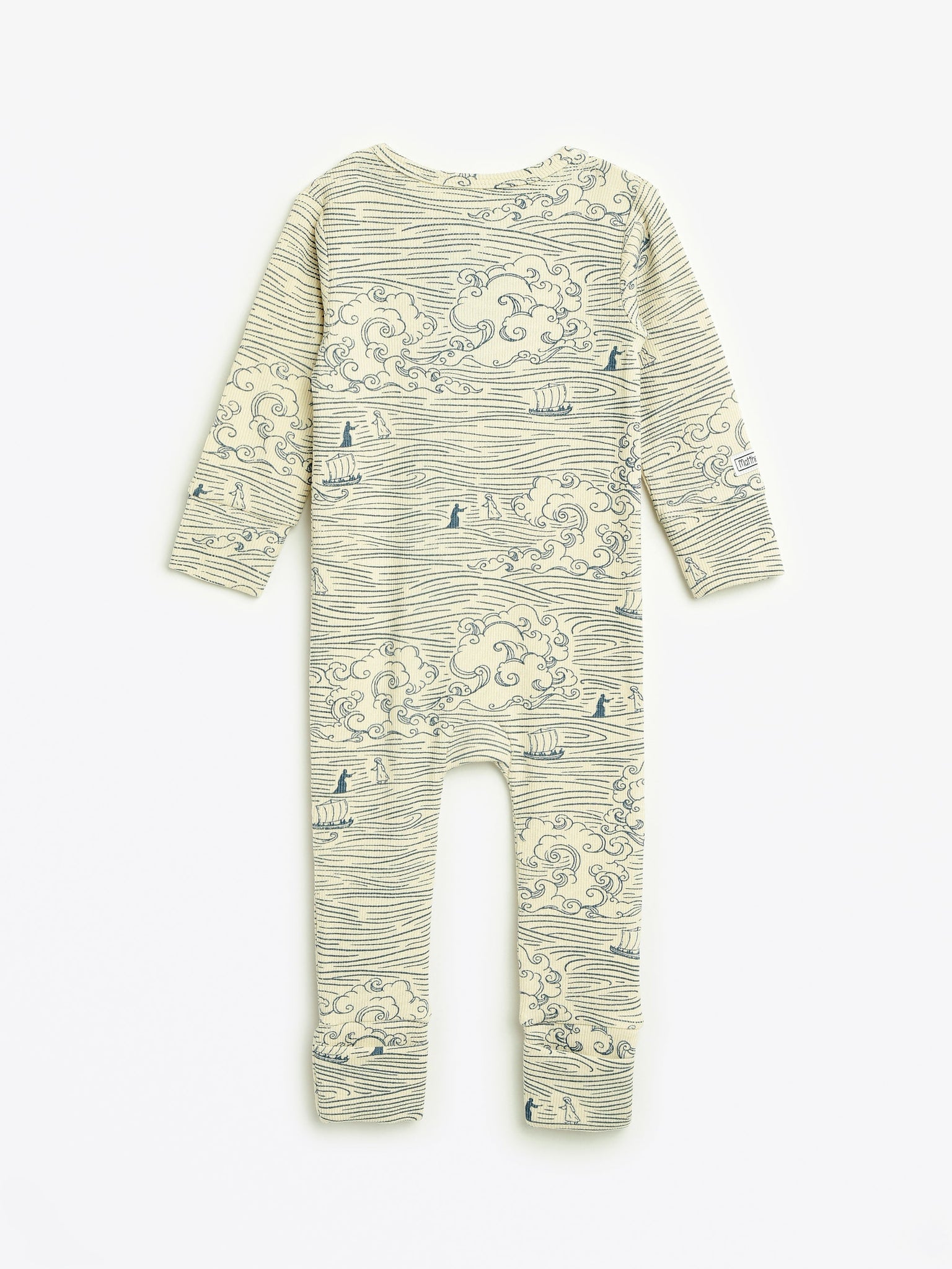 Walking on Water PJ Footless Onesie Ribbed Cotton-Bamboo Blend