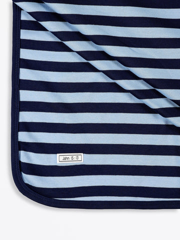 No Greater Love Blue Swaddle Cotton