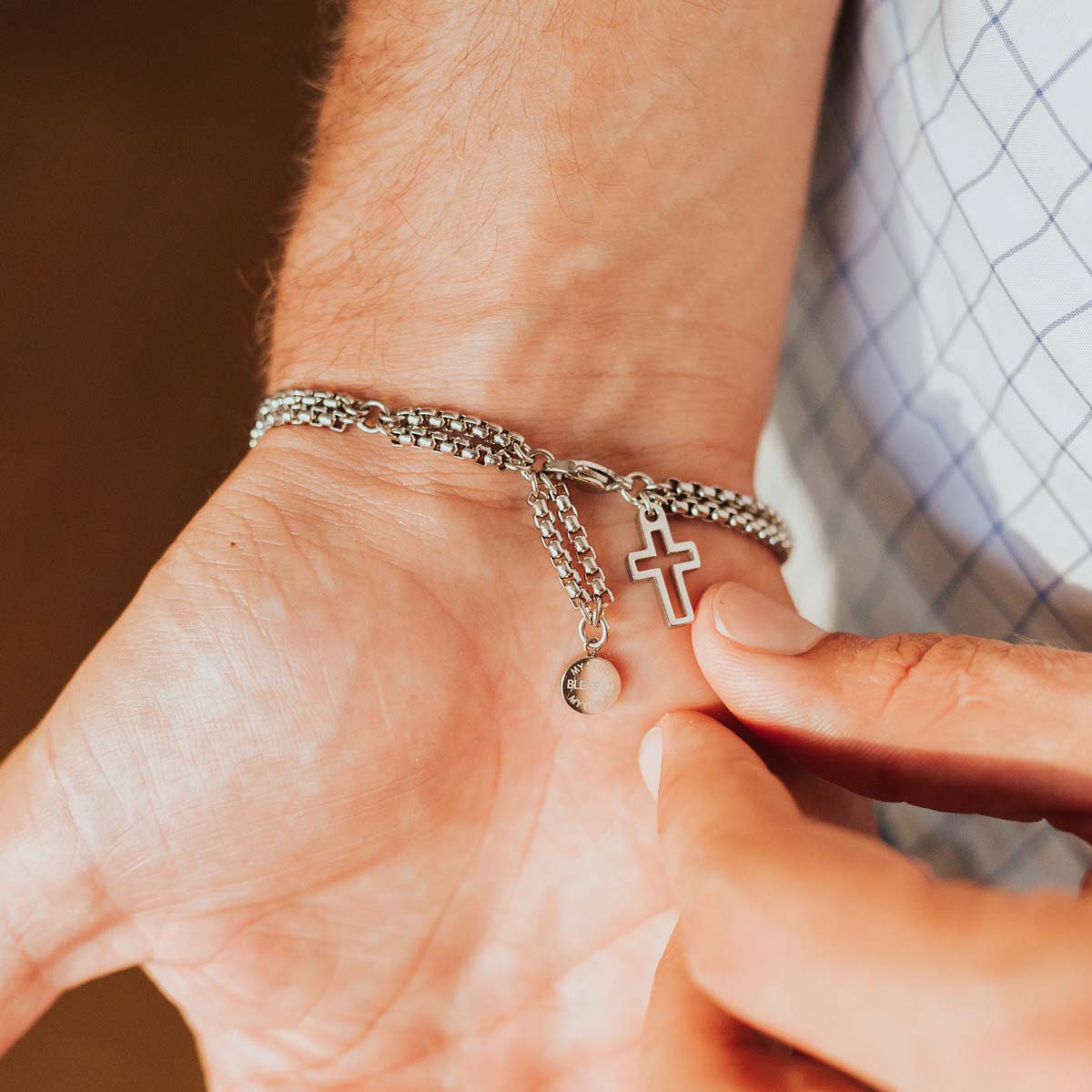 Filled by Faith Chain Bracelet for Him