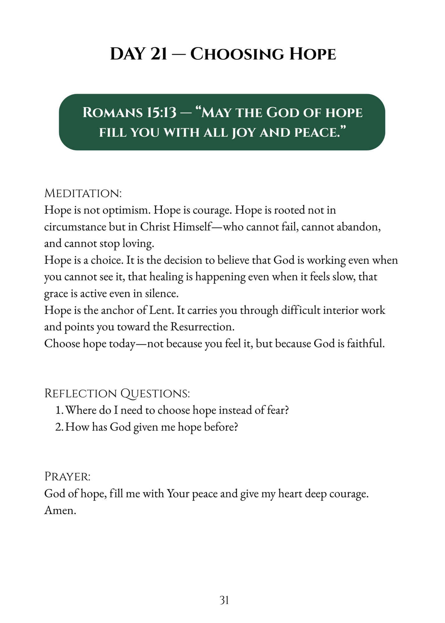 Return to Me: Lenten Prayer Guide