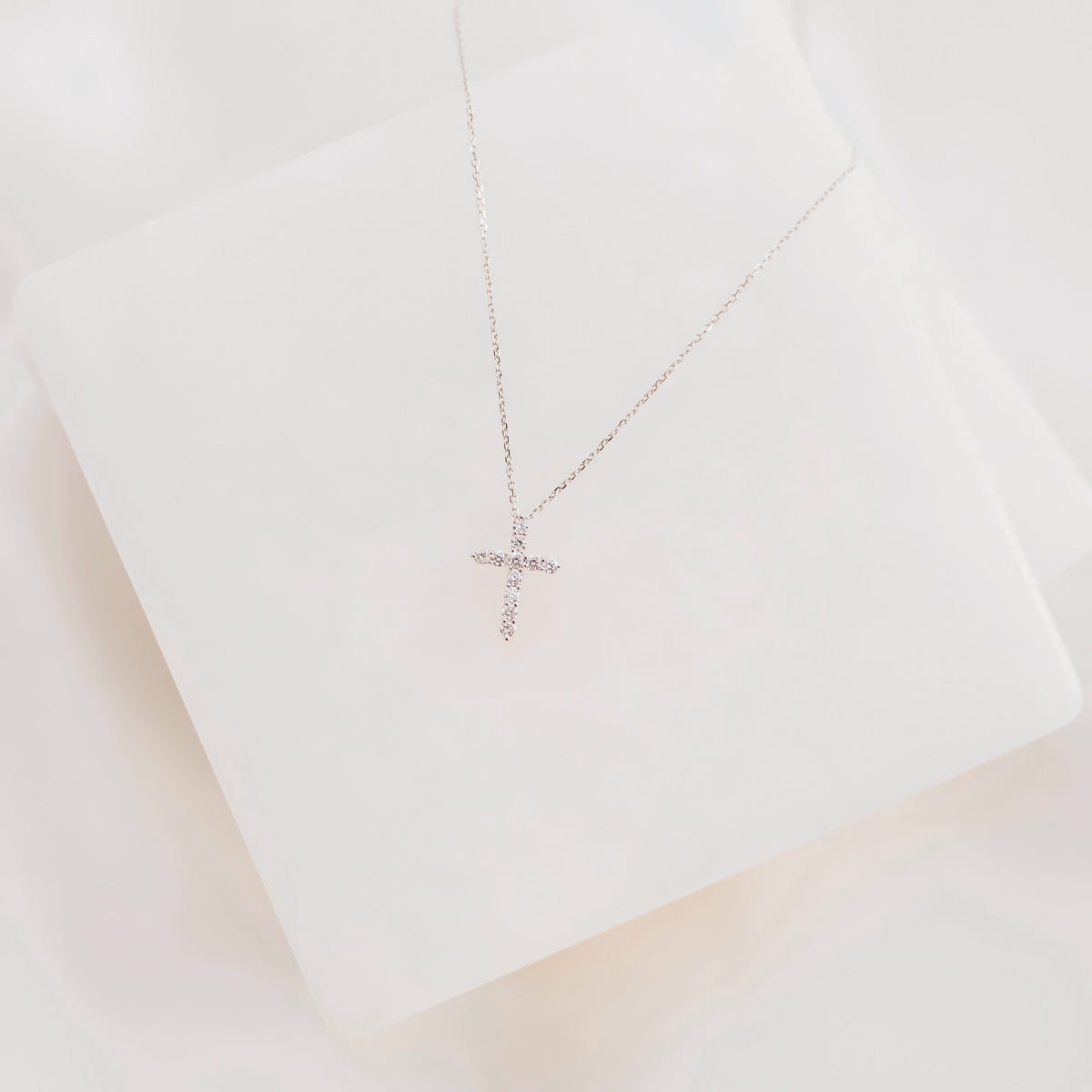 Heart of Jesus Diamond Cross Necklace