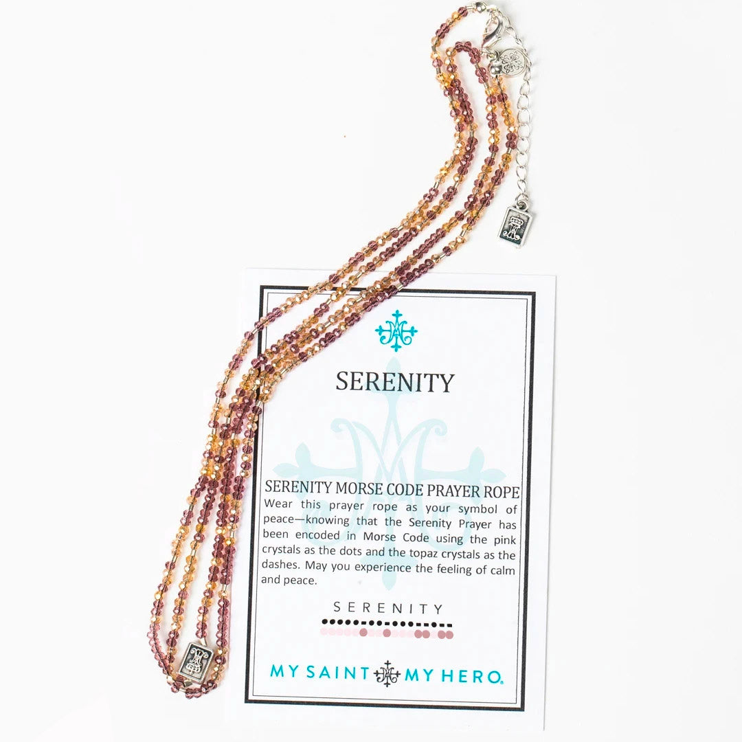 Serenity Morse Code Prayer Rope Necklace