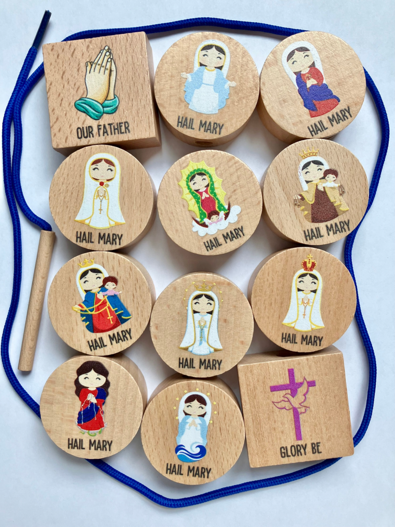 Rosary Bead Lacing Toy, Montessori Rosary, Children's Rosary, Rosary Toy