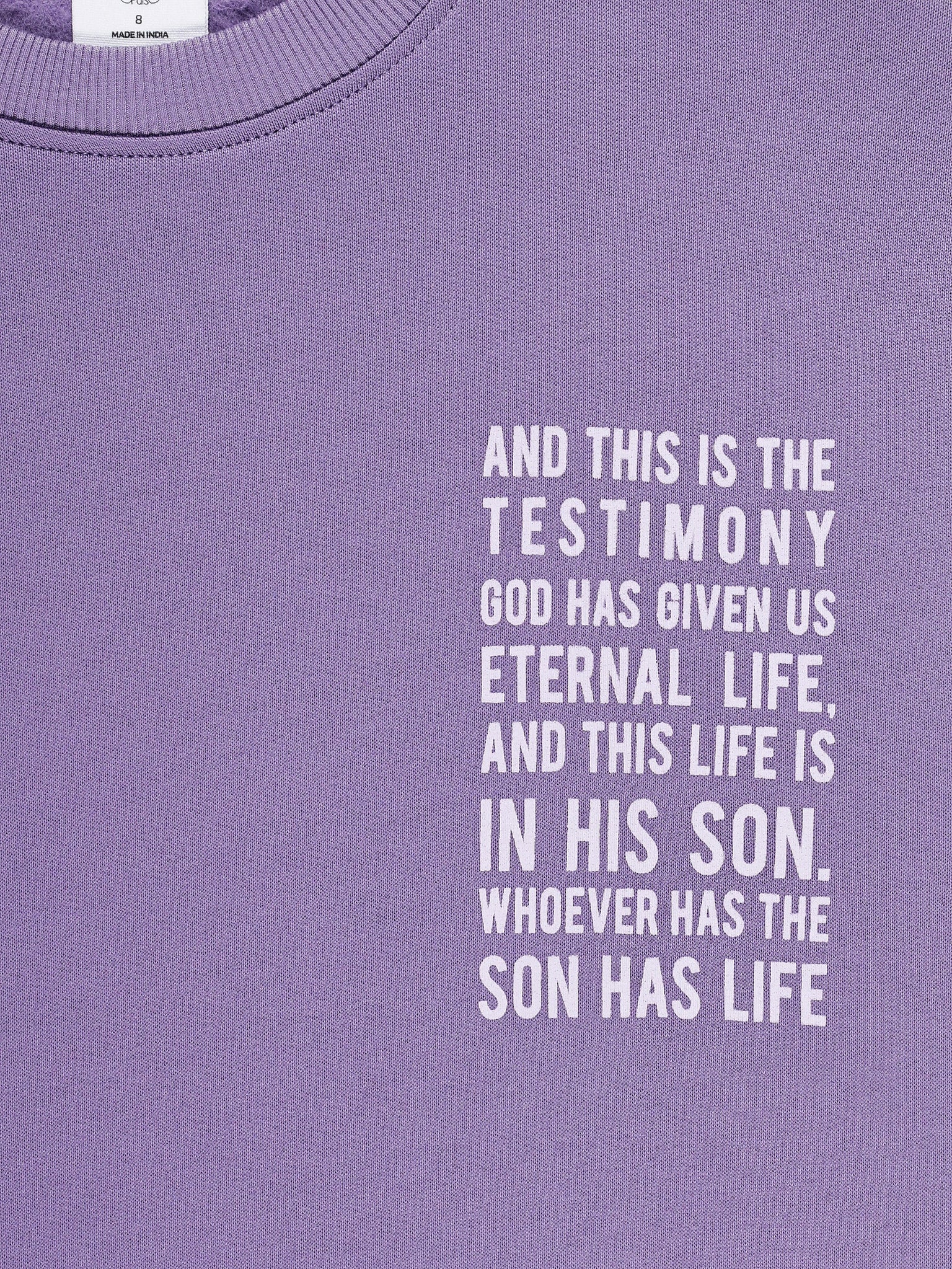 Eternal Life Purple Fleece Crewneck