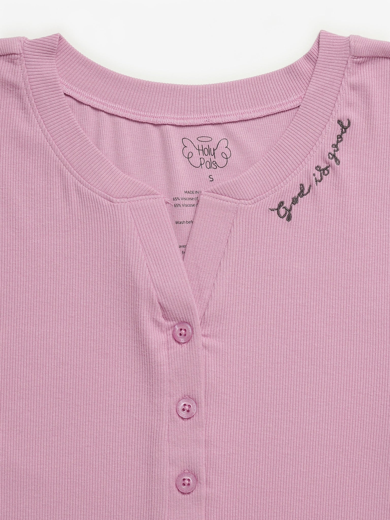 Solid Mauve Womens Nightgown PJ Ribbed Cotton-Bamboo Blend