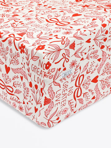 No Greater Love Pink Bedsheet Bamboo