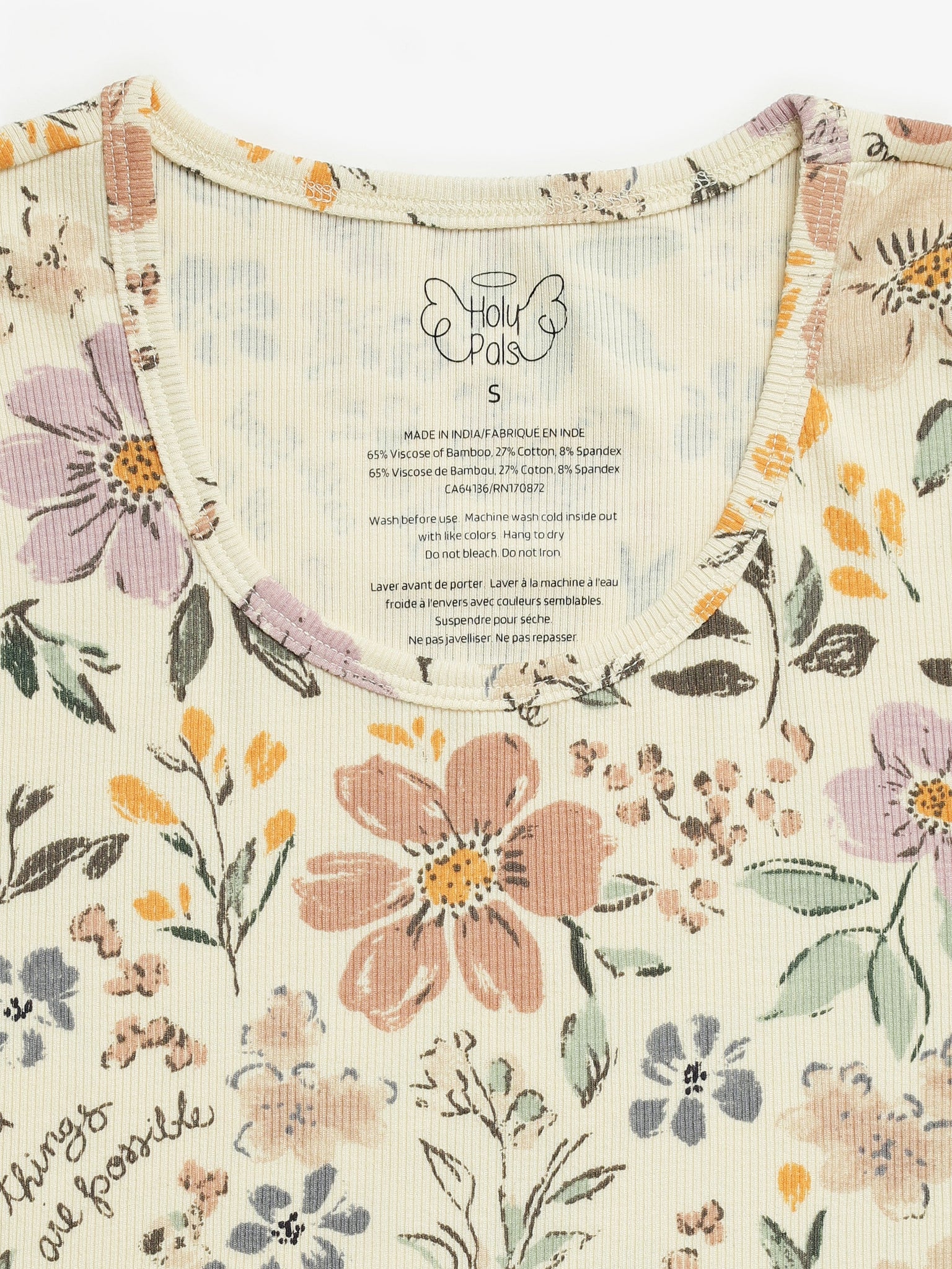 All Things Are Possible Womens PJ Jogger Set Ribbed Cotton-Bamboo Blend