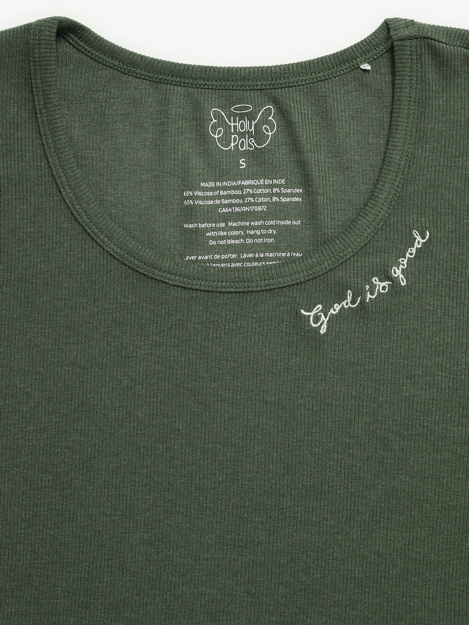 Solid Olive Womens PJ Jogger Set Ribbed Cotton-Bamboo Blend