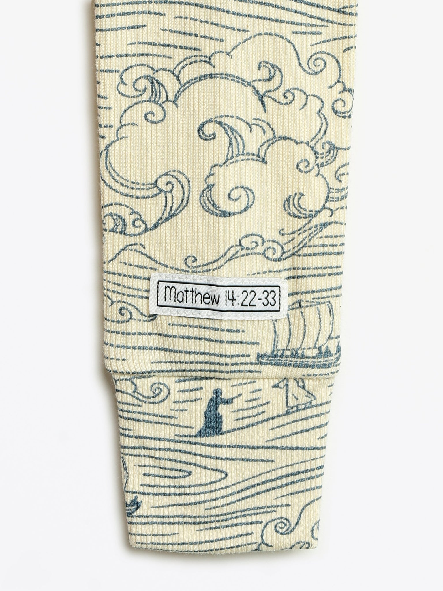 Walking on Water PJ Long Sleeve Set Ribbed Cotton-Bamboo Blend