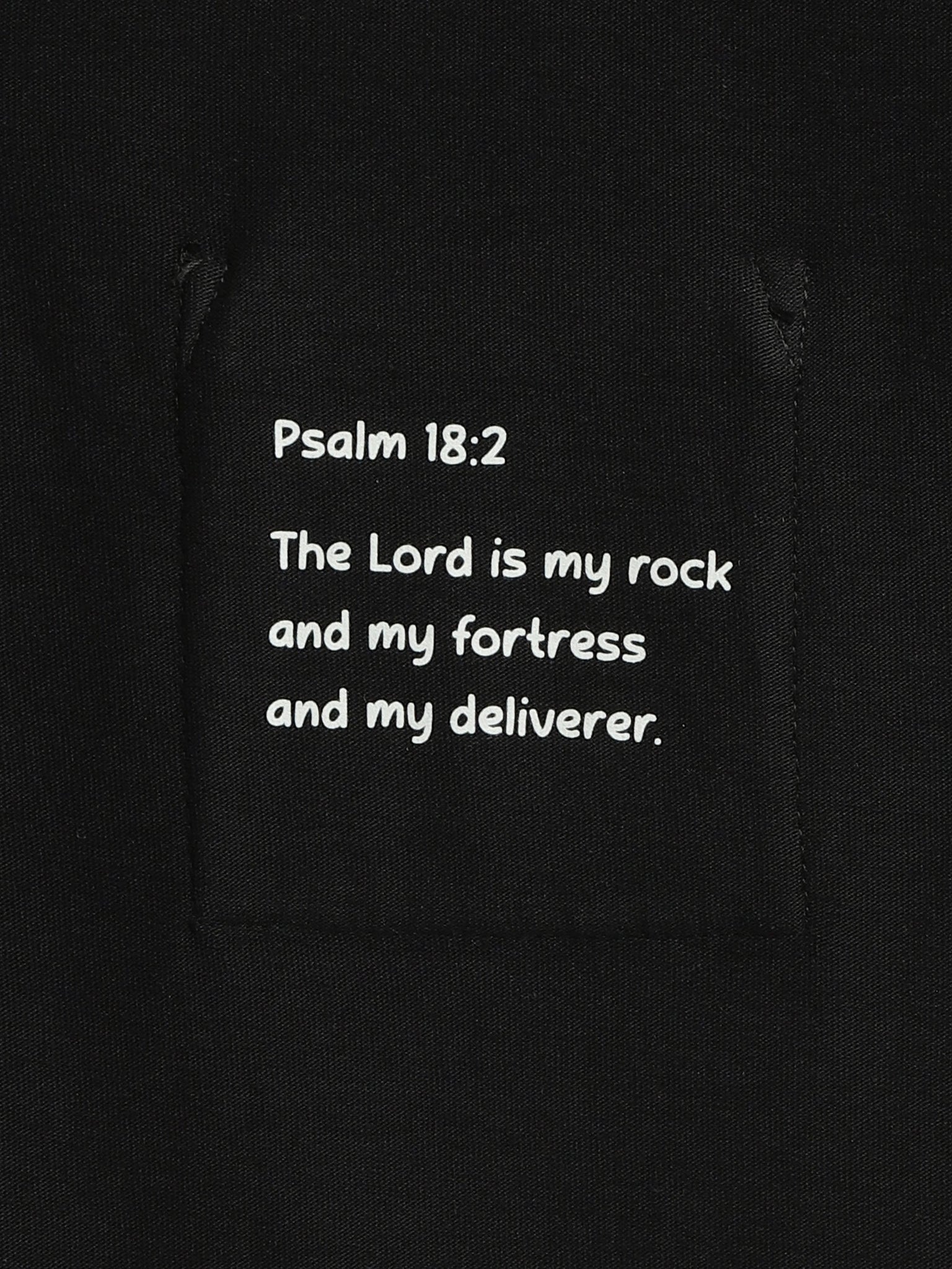 Black Prayer Pocket Long Sleeve Shirt Cotton