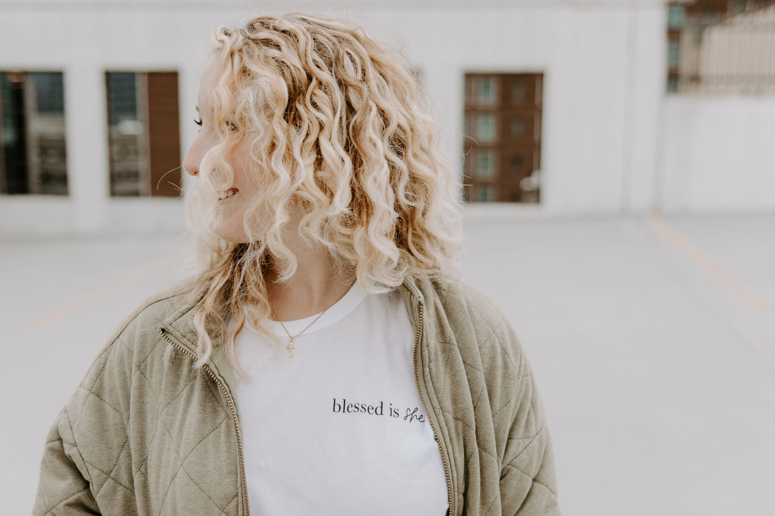 Blessed Is She Classic White Tee