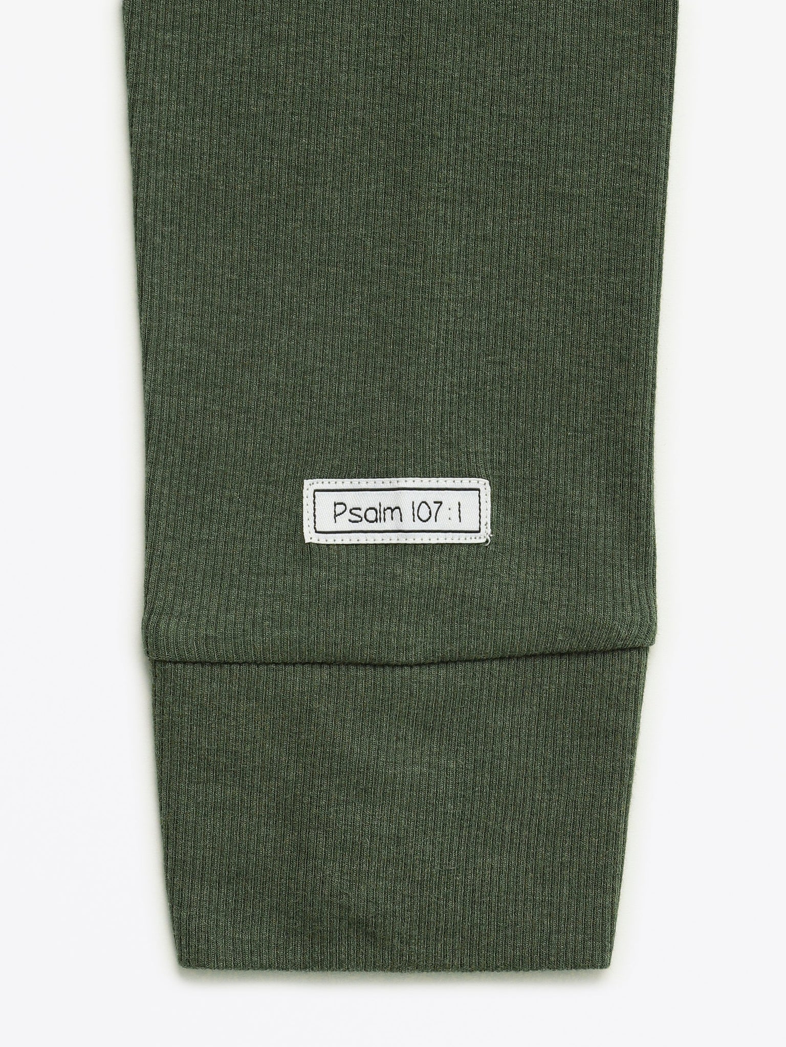 Solid Olive Womens PJ Jogger Set Ribbed Cotton-Bamboo Blend