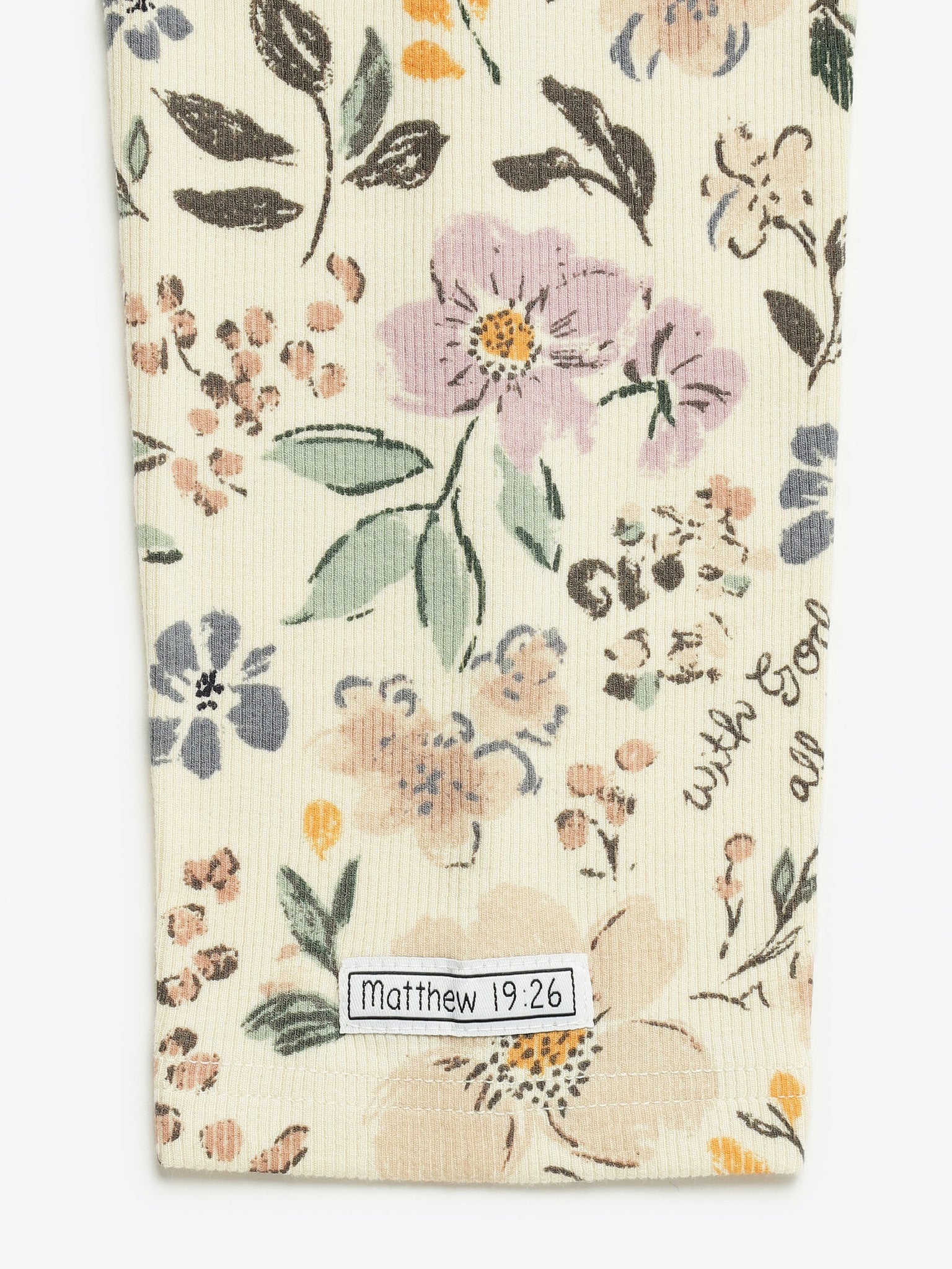 All Things Are Possible Womens PJ Jogger Set Ribbed Cotton-Bamboo Blend