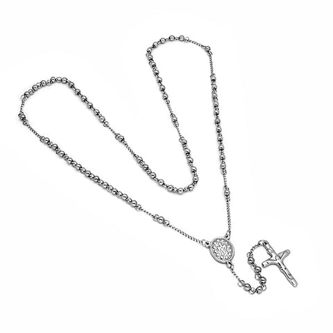 Stainless Steel Rosary Necklace
