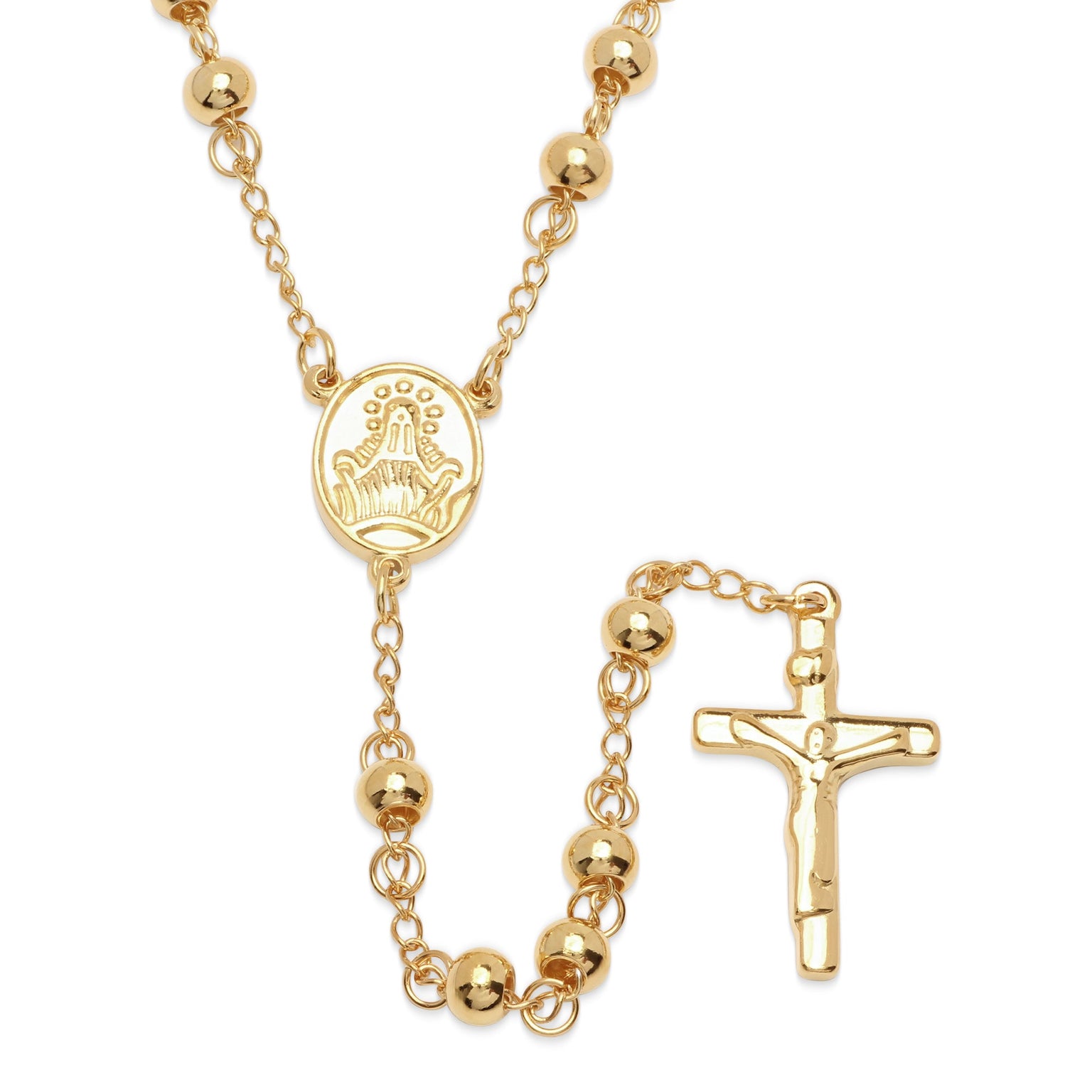 Ladies 18kt Gold Plated Rosary Necklace