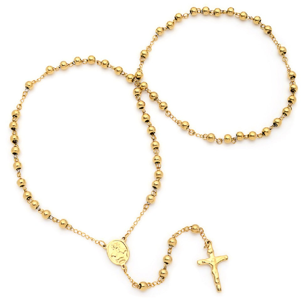 Ladies 18kt Gold Plated Rosary Necklace