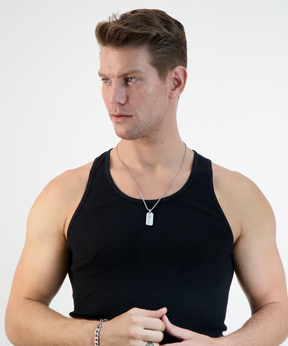 Lords Prayer Beveled Dog Tag